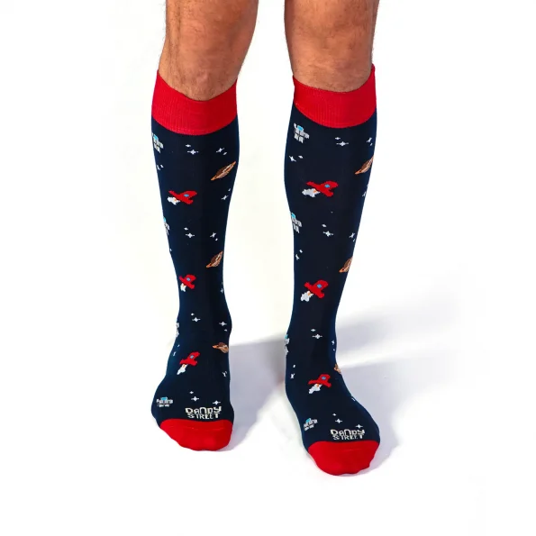 Dandy Street - shop online - accessori uomo calzini uomo cotone - calzini con razzi, pianeti e astronavi - Space Socks